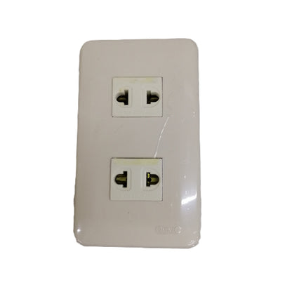 Omni Classis Series 2 Gang Universa Outlet 16A 250V with Plate Cover WEP-102+(WEU-200x2)