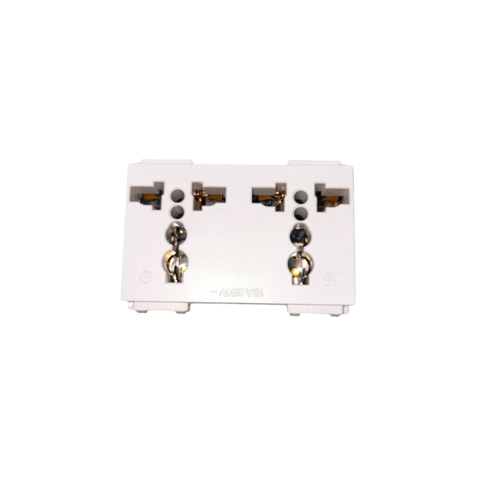 Omni Duplex Universal Outlet with Ground 16A 250V Designer Series Ivory DWU-402I electx electrical supply