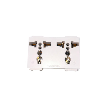 Omni Duplex Universal Outlet with Ground 16A 250V Designer Series Ivory DWU-402I electx electrical supply