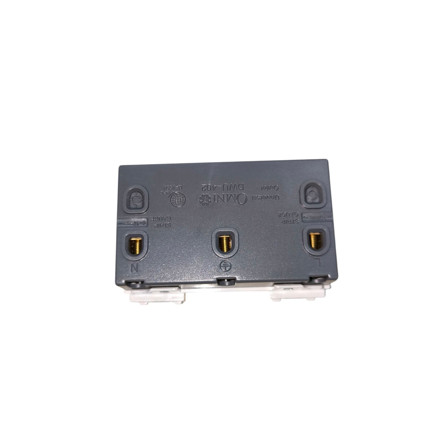 Omni Duplex Universal Outlet with Ground 16A 250V Designer Series Ivory DWU-402I electx electrical supply (2)