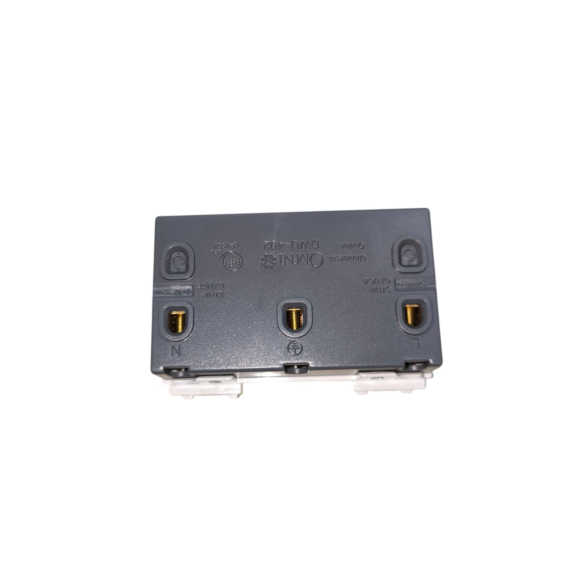 Omni Duplex Universal Outlet with Ground 16A 250V Designer Series Ivory DWU-402I electx electrical supply (2)