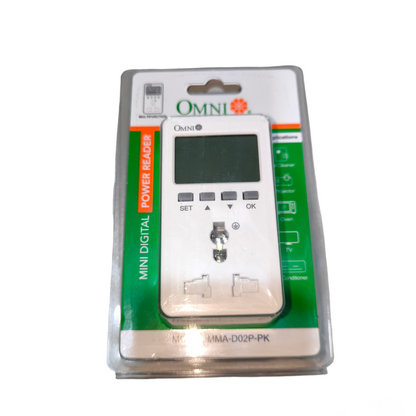 Packaged Omni mini digital power analyzer on a white background