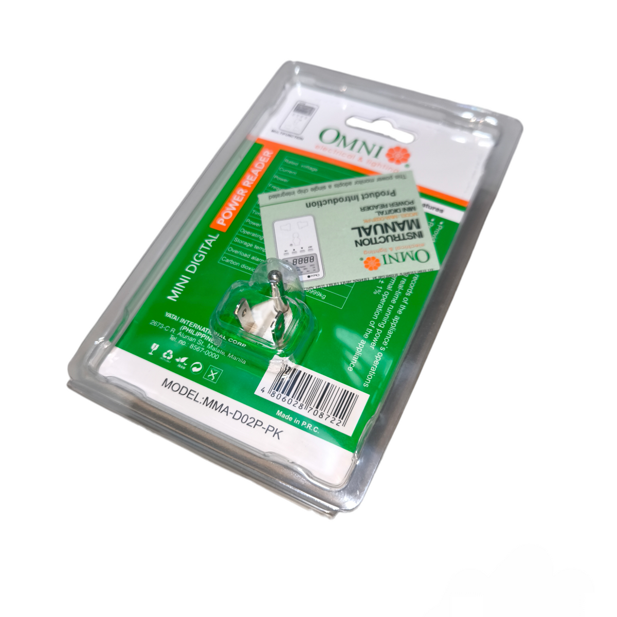 Omni Power Reader, Mini Digital Power Reader MMA-D02P-PK, Digital Watt Hour Meter, Power Meter Reader Electx Electrical Supply