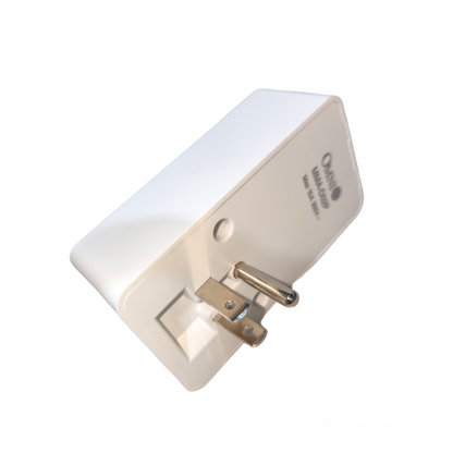 White night light with plug on a white background