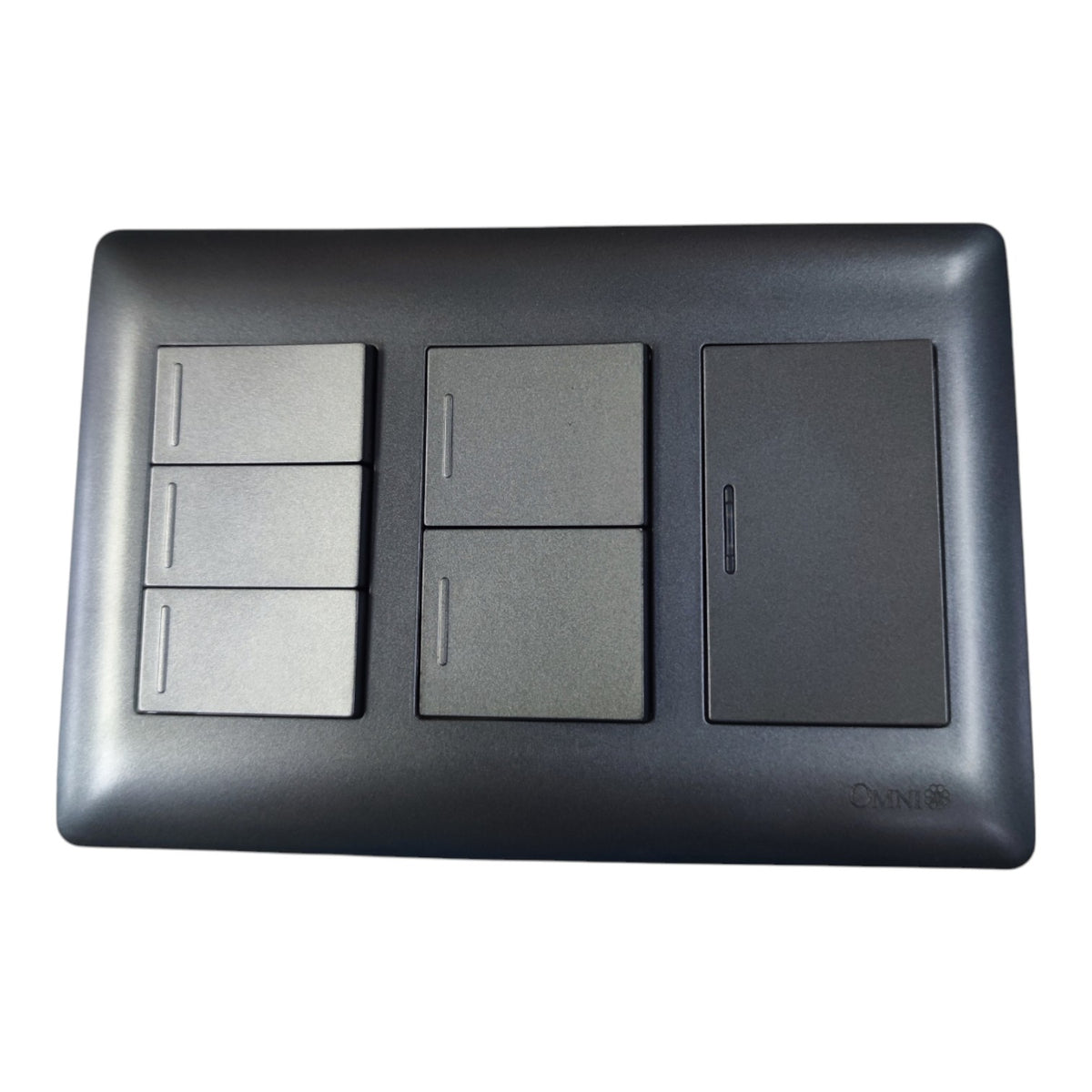 Omni Switch Device 1 Way Illuminated, 2 Gang and 1 ways 3 Gang Device with Plate 16A 250V Designer Series DWP-119+DWS-213X3+DWS-313X2+DWS-514(DG)+WUB-003