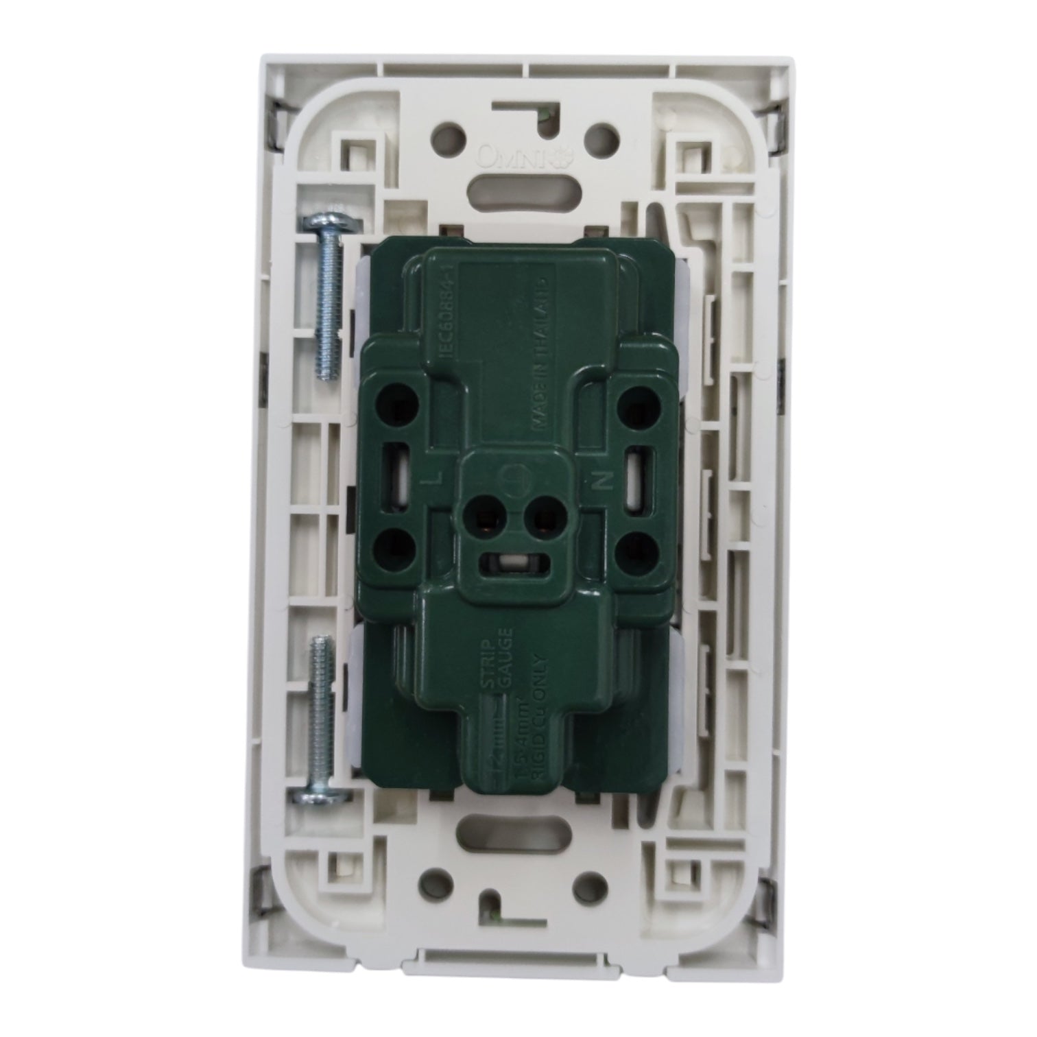 Omni Universal Duplex Outlet 220v with Omni Stainless Steel Plate WWP-113S/WEG15829H-5