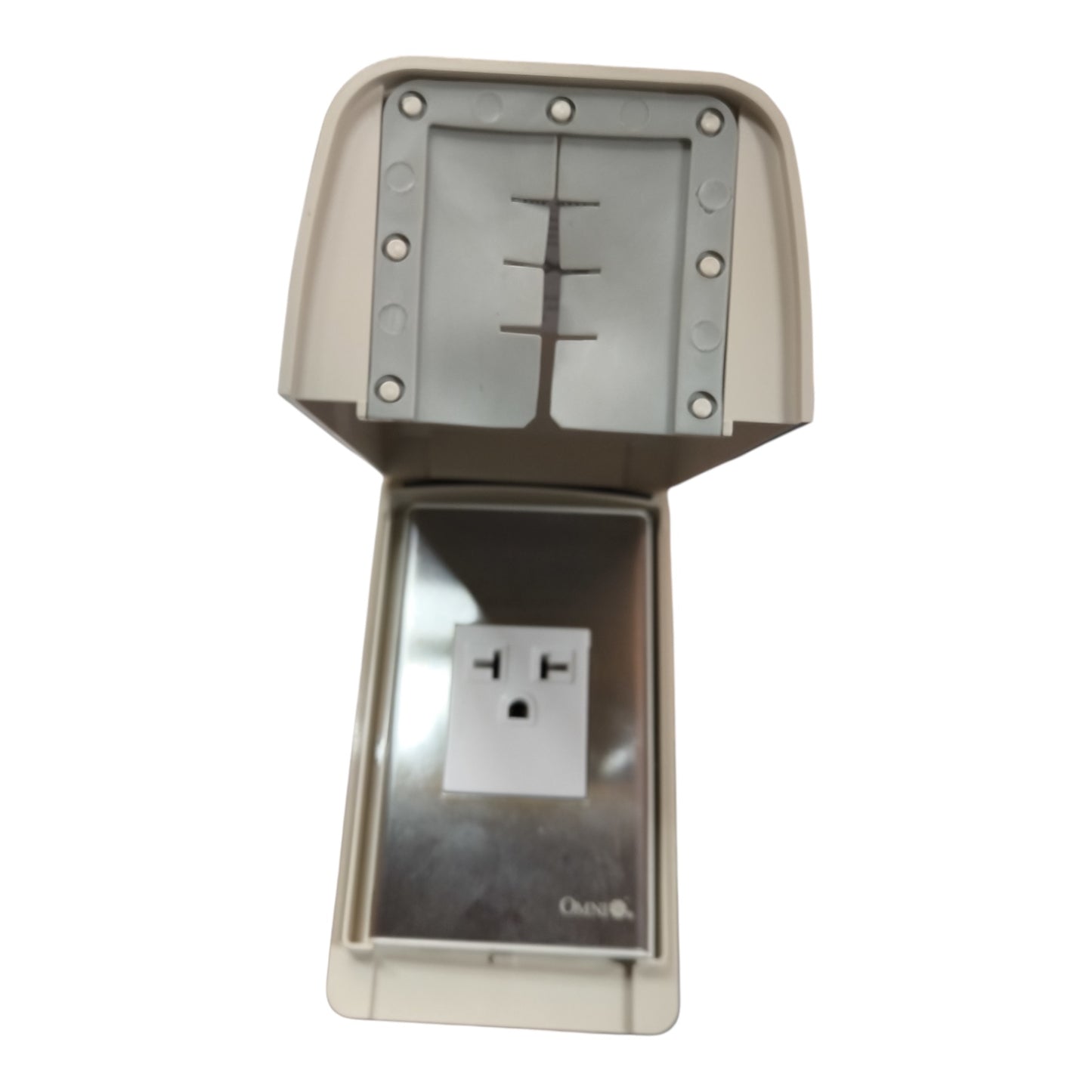 Omni Weatherproof Aircon Tandem Outlet 20A 250V with Stainless Plate Cover WPP-601+WWP-111S+WWA-401