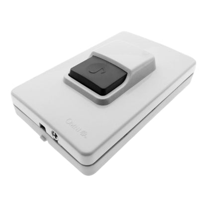 A white rectangular electronic control box with a large black rocker switch on top, photographed on a clean white background.