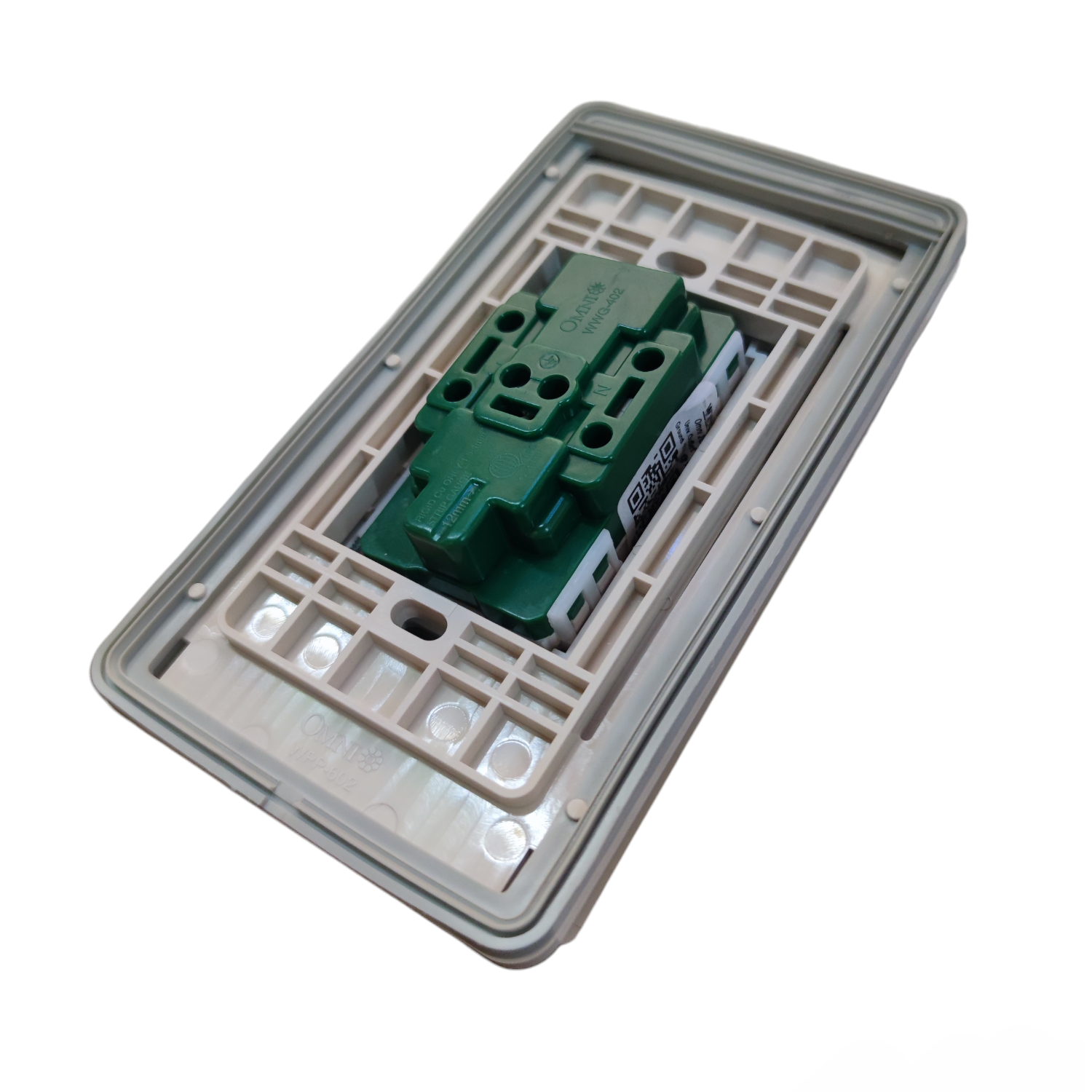 Omni Weatherproof Duplex Universal Outlet 16A 220V with Stainless Plate Cover WPP-602+WWP-113S+WWG-402 Electx