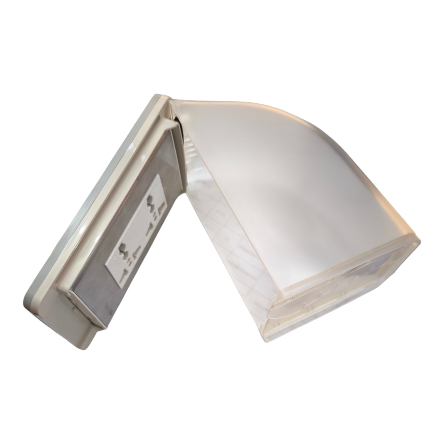 A translucent white plastic light diffuser or cover with a rectangular mounting base, shown on a plain white background.