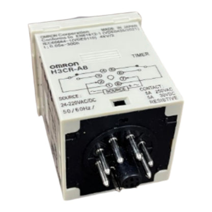 Omron Multi Range Relay Timer 1.2 Seconds to 300 Hours 8 Pins 5A 220V H3CR-A8 Electx Electrical Supply