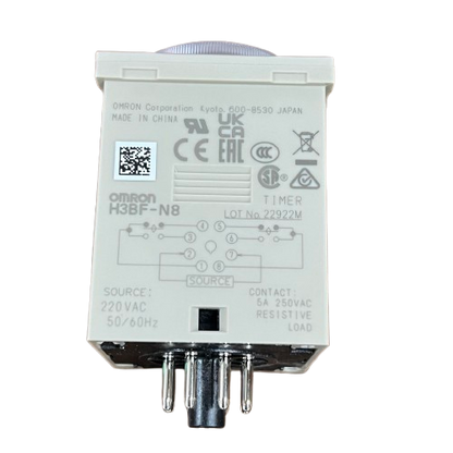 Omron Timer Relay 1.2 Seconds to 300 Hours 8 Pins 220V AC H3BF-N8
