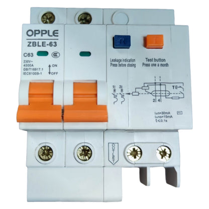 Electrical circuit breaker with orange and white design on a white background