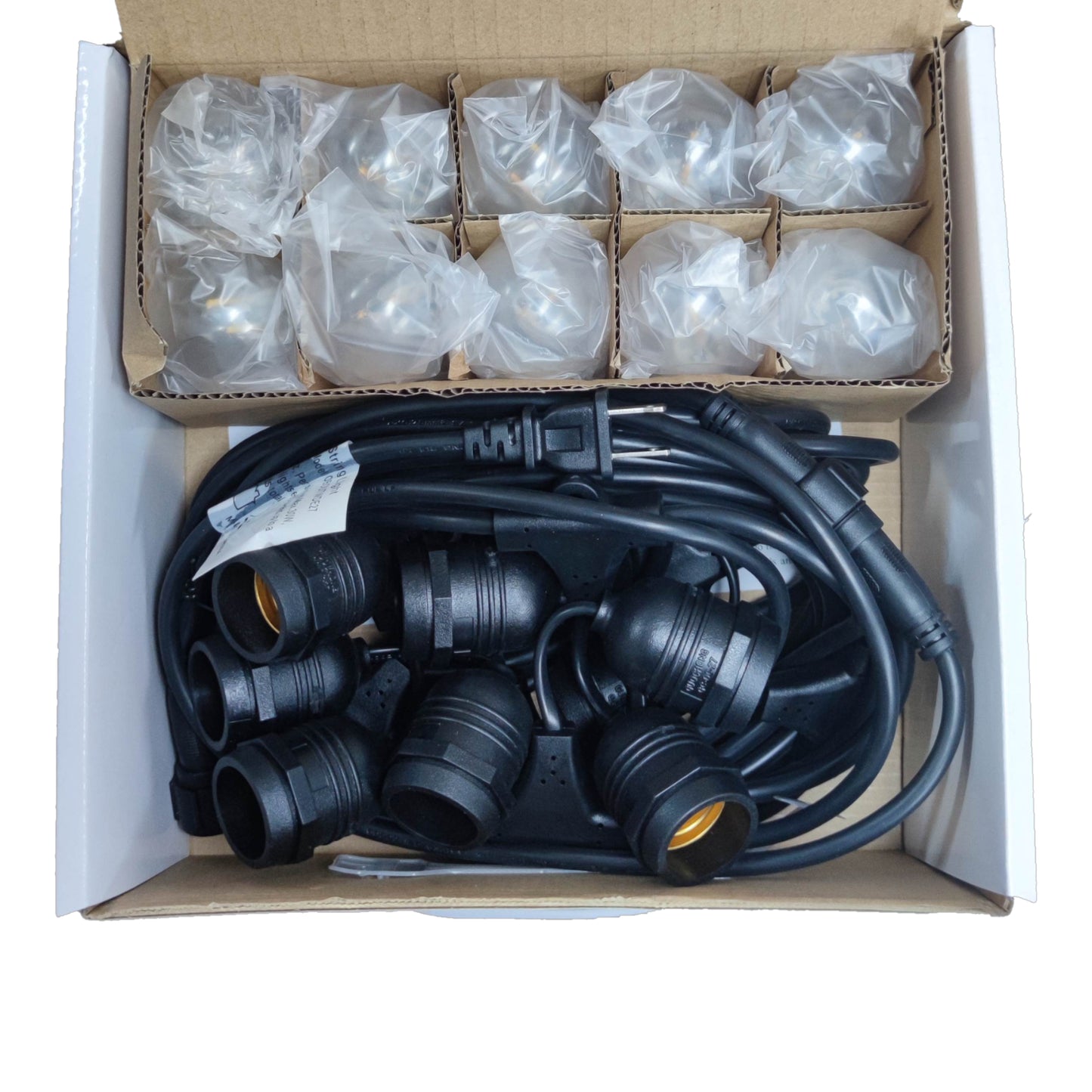 Orbik String Lights E27 1W LED Warm White 30 Feet Weather Proof OBOUTWDE27 Outdoor String Light 10 Sockets with 1W LED Warm White