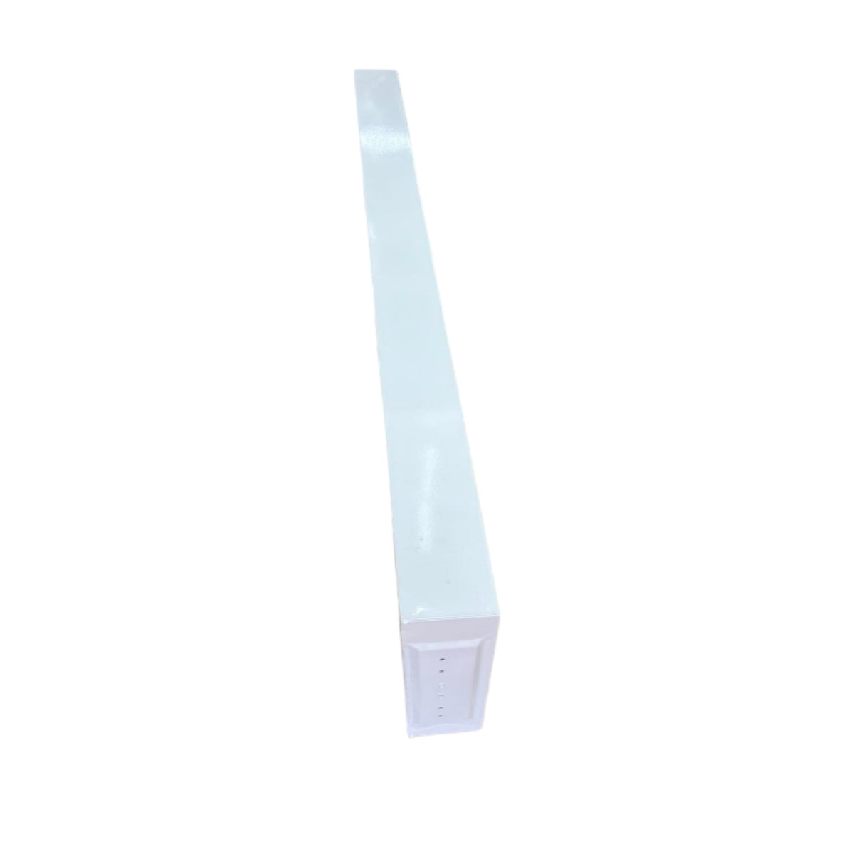 A long, narrow white rectangular panel or trim piece shown on a plain white background.