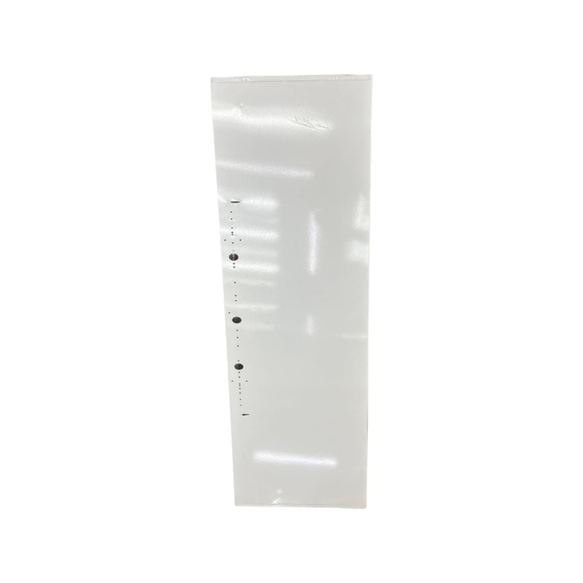 A translucent white plastic sleeve or pouch with a few small black printed dots on the left side, shown against a plain white background.