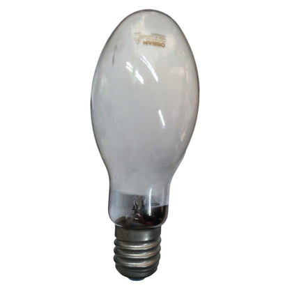 Clear light bulb on a white background