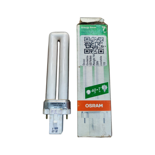 Osram G23 Pin Base CFL Bulb 7W Compact Fluorescent Warm White