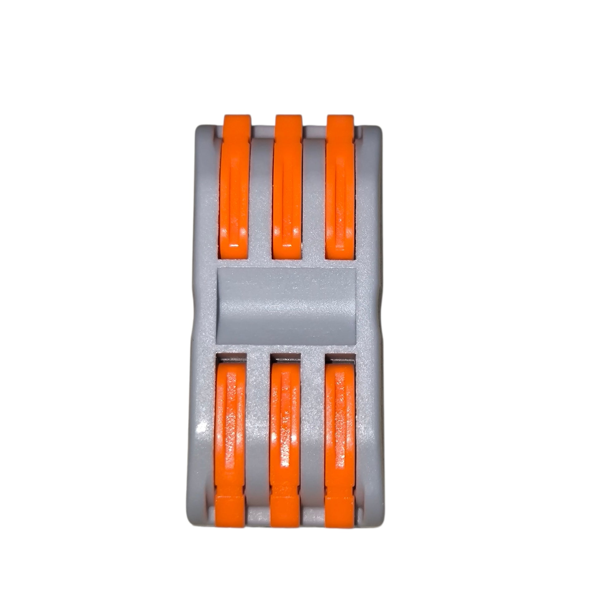 Gray and orange fitness device on a white background