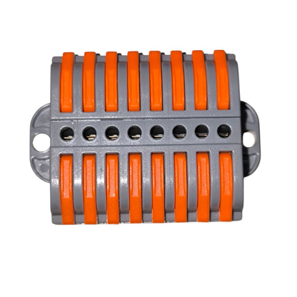 Gray and orange industrial component on a white background