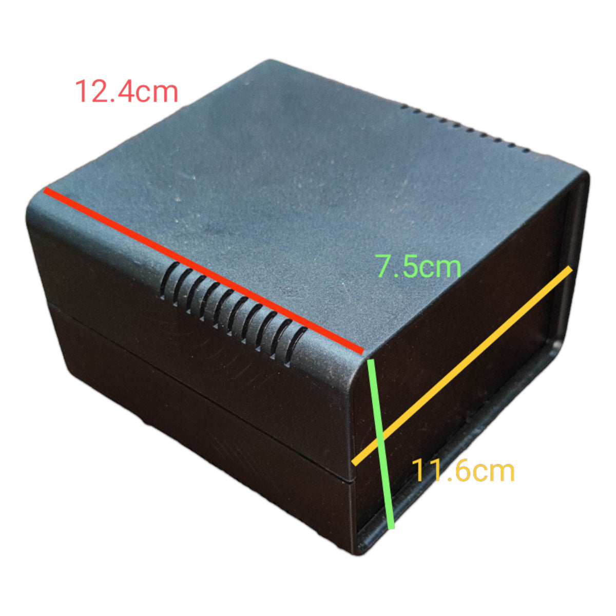 Durable PVC box for wiring and assembly with dimensions 12.4cm x 11.6cm x 7.5cm for electrical projects