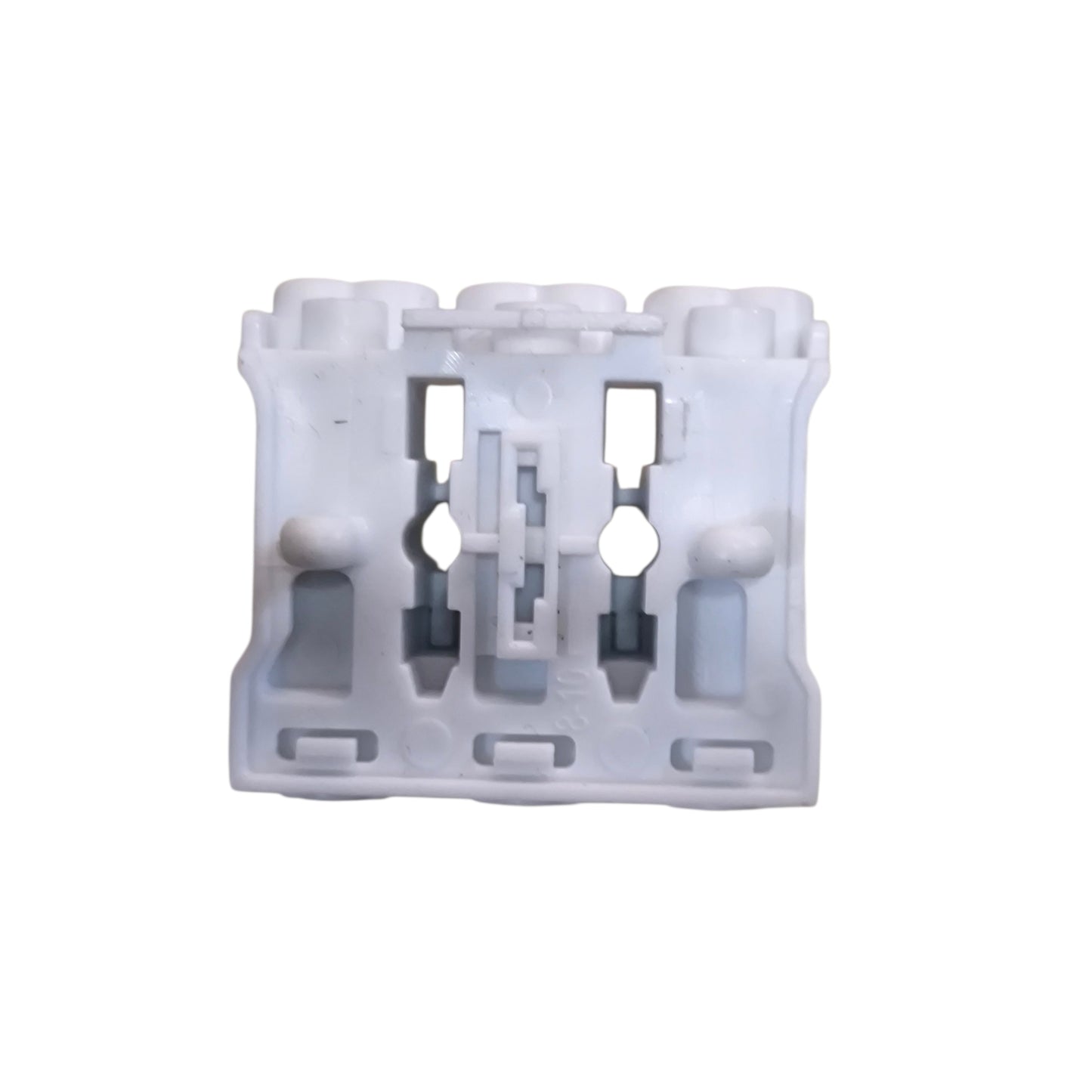 White plastic component on a white background