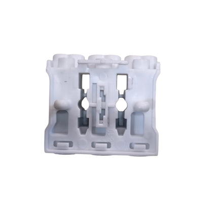 White plastic component on a white background