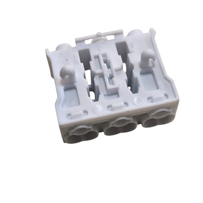 White plastic component on a white background