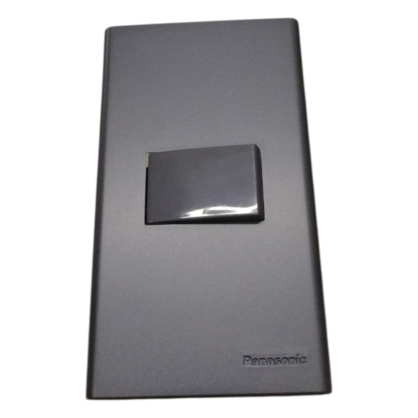 Panasonic 1-Gang 3 Way Switch Gray 16A 250V with Wide Color Refina Series Metallic Black Plate Cover WEG6801MB-1/WEG5002HK-5