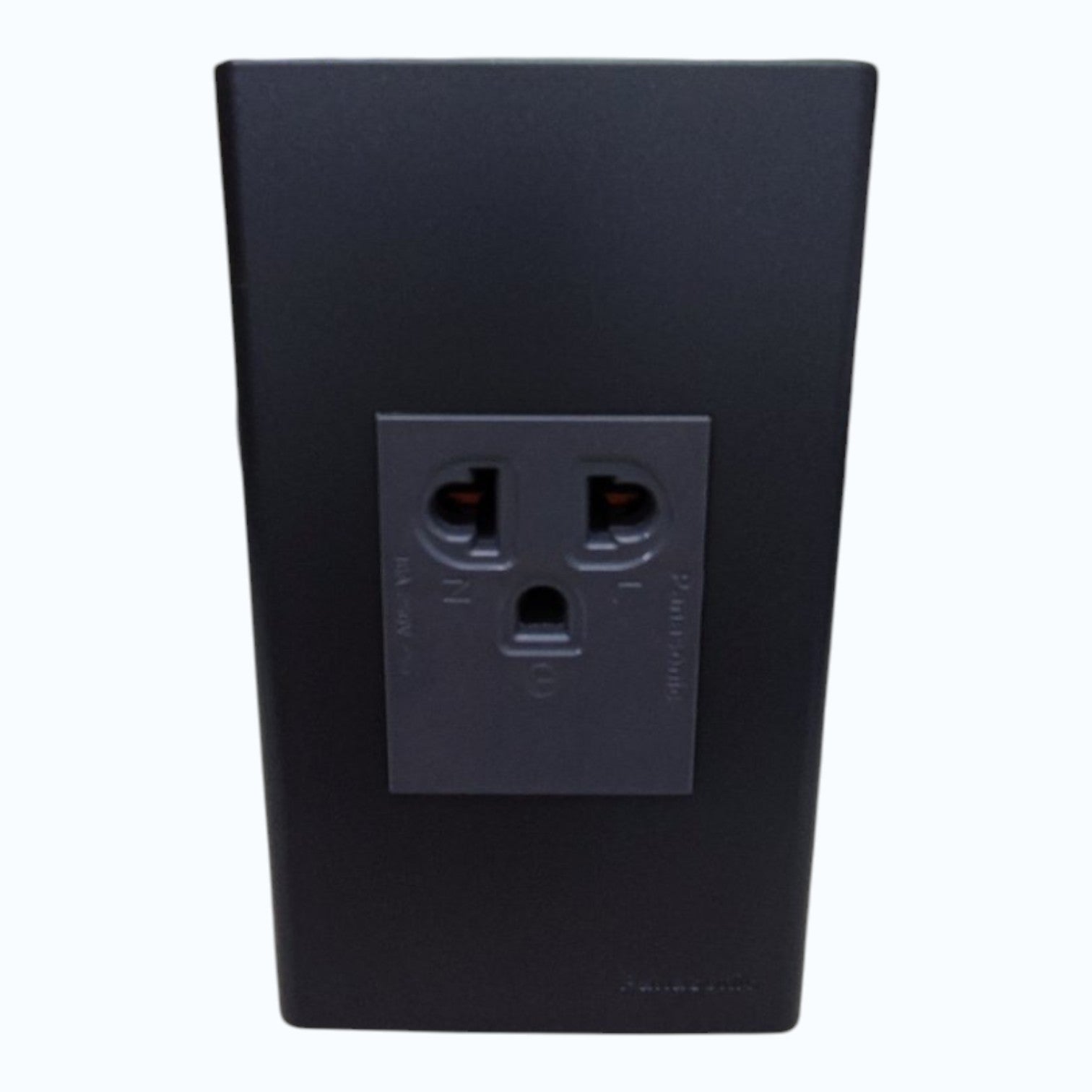 Panasonic 1-Gang Grounding Universal Outlet  16A, 250V AC Gray with Metallic Black Plate