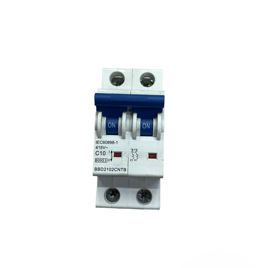 Panasonic 10A 6KAIC 220V 2 Pole Miniature circuit breaker with blue dual switches