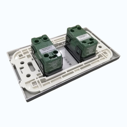 Panasonic 2-Gang Combination Switch 3 Way and 1 Way Switch Gray 16A 250V with Wide Color Refina Series Metallic Black Plate Cover WEG6803MB-1/WEG5001HK-5/WEG5002HK-5