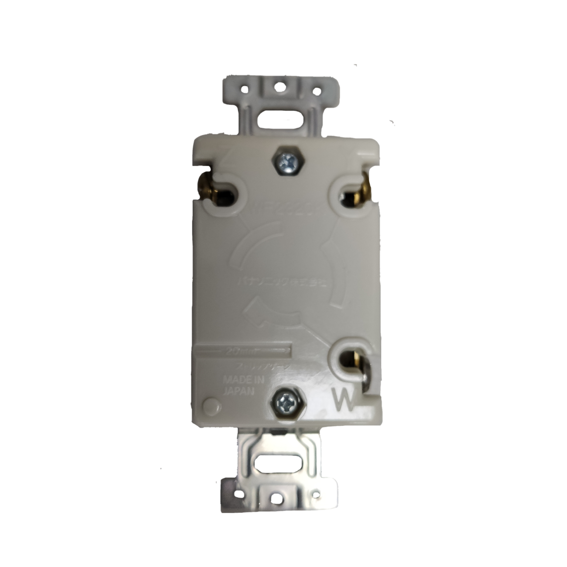 White Panasonic 20A twist lock outlet WF2320 receptacle with mounting straps and screw terminals