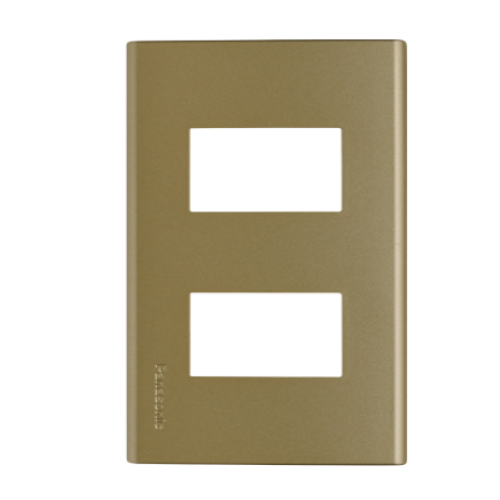 Panasonic 2 Gang Plate Cover Refina Wide Series Metallic Gold WEG6802MY-1