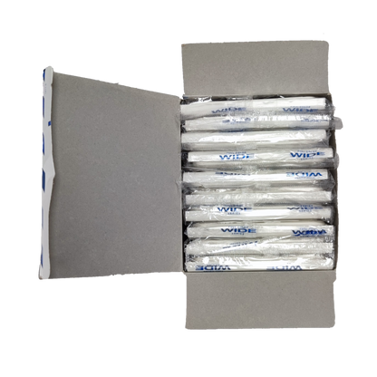 Box of Panasonic 2 gang plate wide series white faceplates individually wrapped bulk pack
