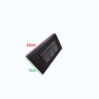 Panasonic 3-Gang 1 Way Swiitch Gray 16A 250V with Wide Color Refina Series Metallic Black Plate Cover WEG6803MB-1/3XWEG5001HK-5