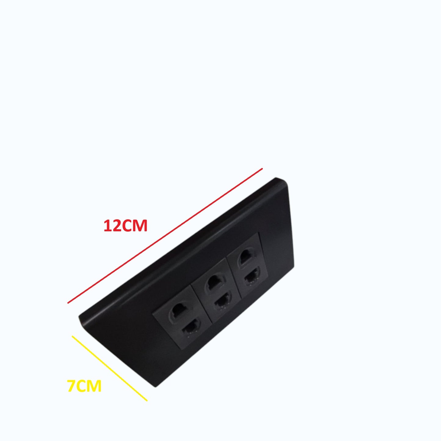 Panasonic 3-Gang Universal Outlet Gray 16A 250V with Wide Color Refina Series Metallic Black Plate Cover WEG6803MB-1/3XWEG10919H-5