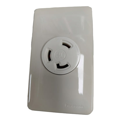 Panasonic 30A 2P+E Twist Lock Set 3 Pins 250V Twistlock Nema L6 White WF2330/WNF6254W-8/WF6330 Electx Electrical Supply