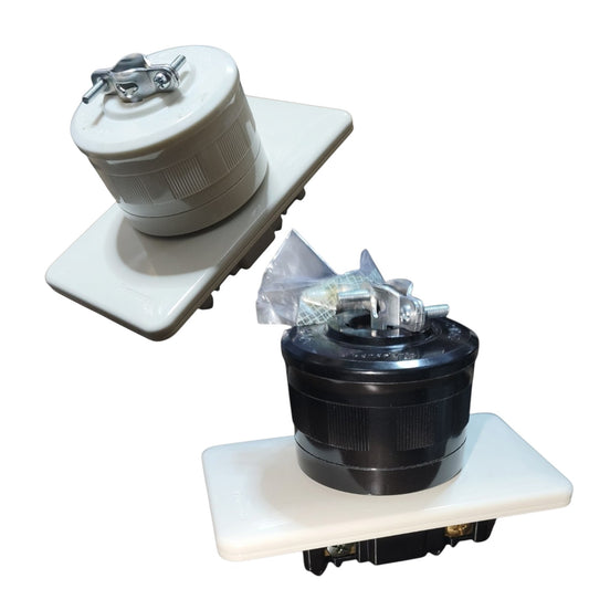 Panasonic 30A Twist Lock Set Outlet with Plate and Plug 3P+E (4P) 250V Twistlock (NEMA L6) Black or White WF2430/WNF6254W-8/WF6430B Electx Electrical SUpply