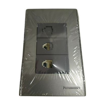 Panasonic 3 gang CAT6 data outlet in sleek design, perfect for home or office networking