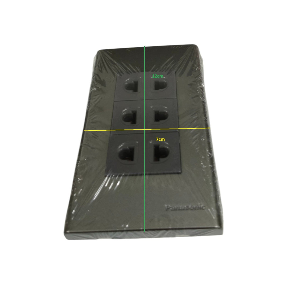 Panasonic metallic gray power socket 16A 250V with four outlets for safe electrical connections
