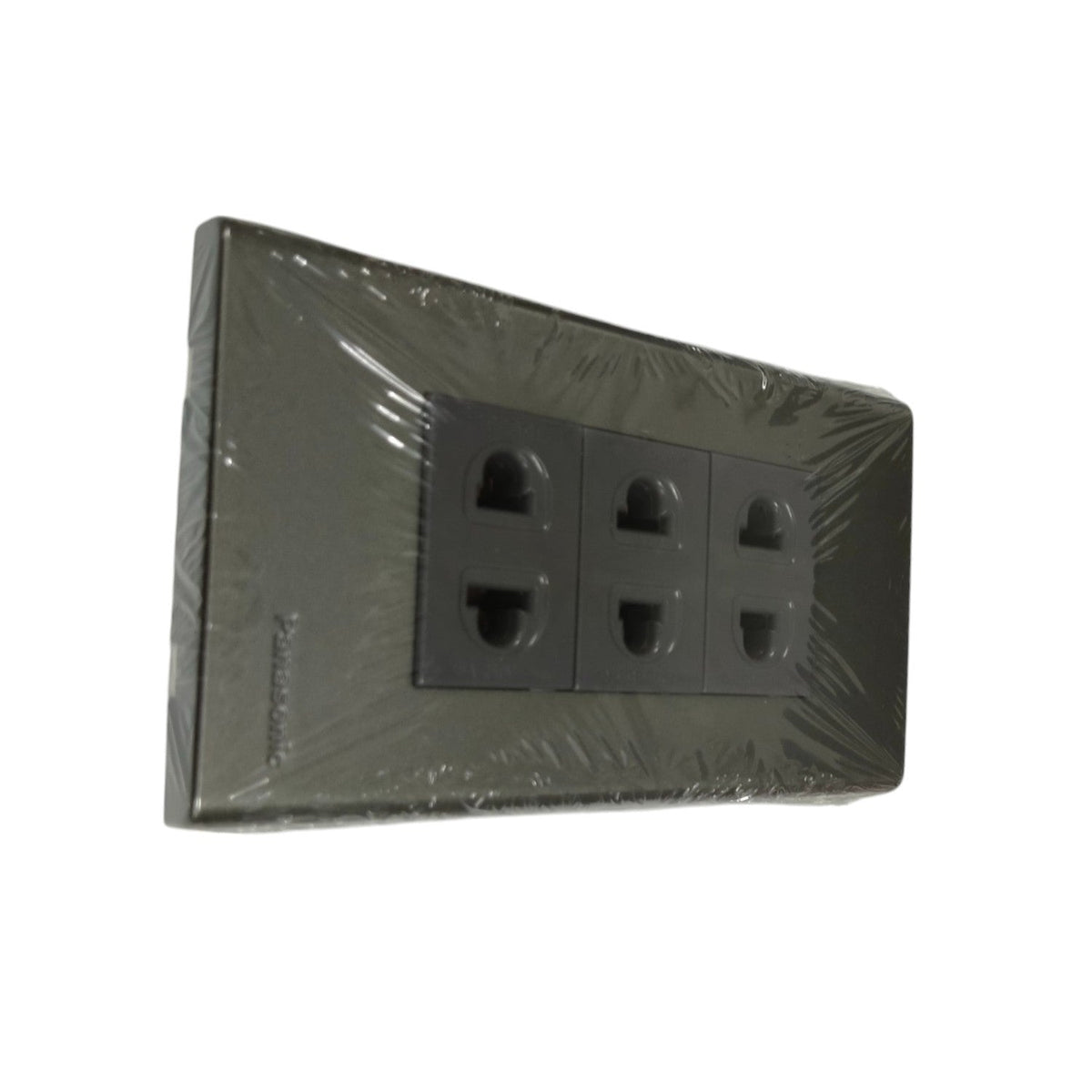 Panasonic metallic gray power socket 16A 250V with three outlets for versatile electrical connections
