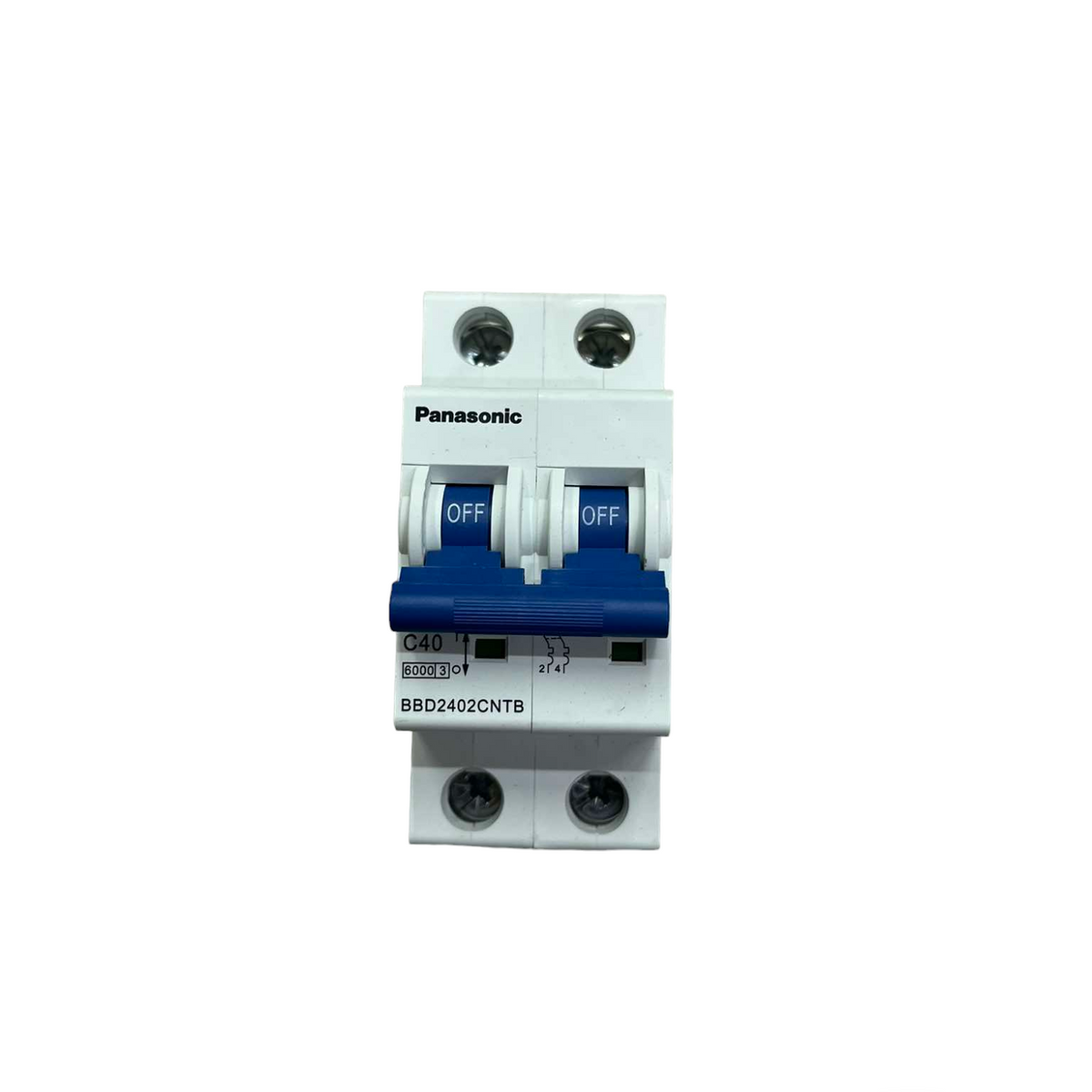 Panasonic 40A miniature circuit breaker with dual switch design for electrical safety