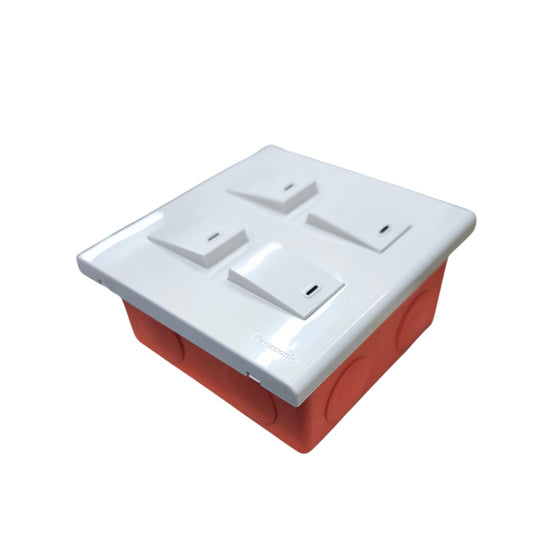 Panasonic 4 gang light switch 1 Way with sleek white design for modern interiors