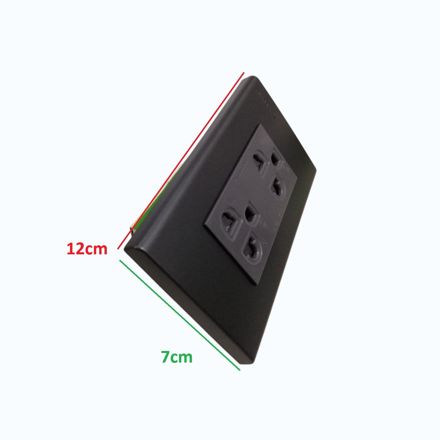 Panasonic Duplex Universal Outlet 16A 250V with Safety Shutter and Wide Color Refina Series Metallic Black Plate Cover WEG6803MB-1/WEG15829H-5