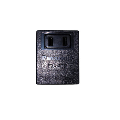 Panasonic Flat Pin Outlet to Round Pin Outlet 10A adapter in black with model KX-J05