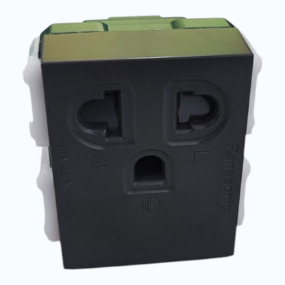 Panasonic  Grounding Universal Outlet with a Safety Shutter 16A, 250V AC WEG1181HK-5 Metallic Gray