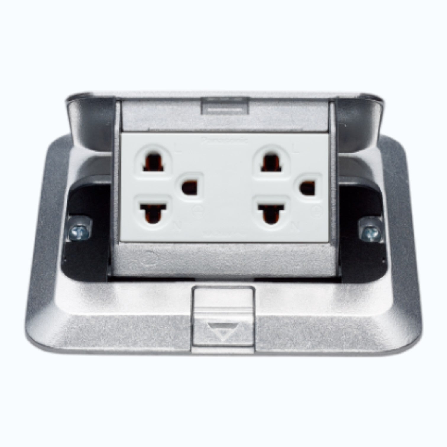 Panasonic Pop up Floor Outlet Duplex 16A 250V, Grounding Duplex Universal with Outlet Box and Box Protector