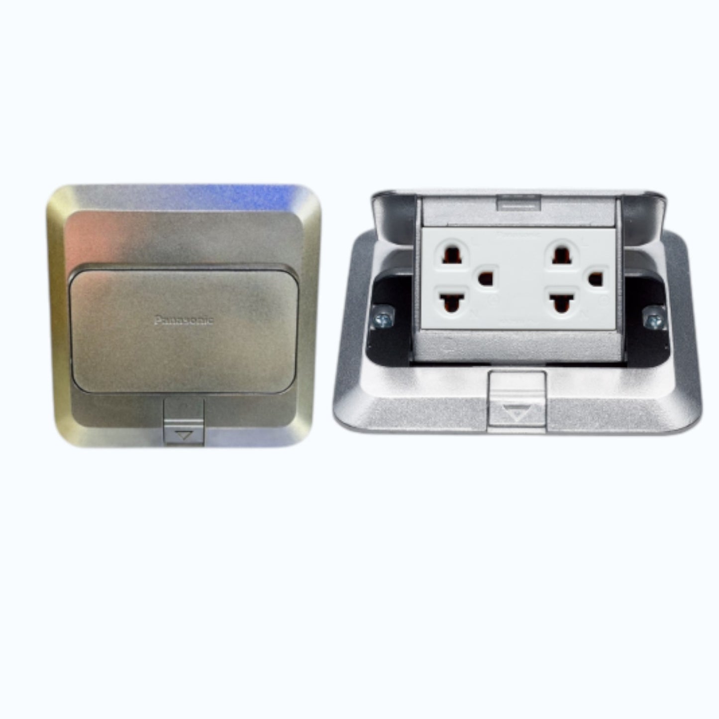Panasonic Pop up Floor Outlet Duplex 16A 250V, Grounding Duplex Universal with Outlet Box and Box Protector