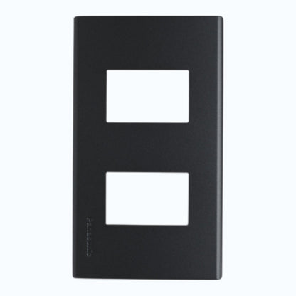 Panasonic Refina Series 2-Gang Plate 2-Device  A-Type Metallic Black